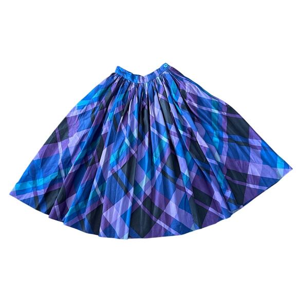 Vtg 50's circle plaid skirt Modern Jr by Gale & Gale TABIT metal zipper XXS - Picture 5 of 14